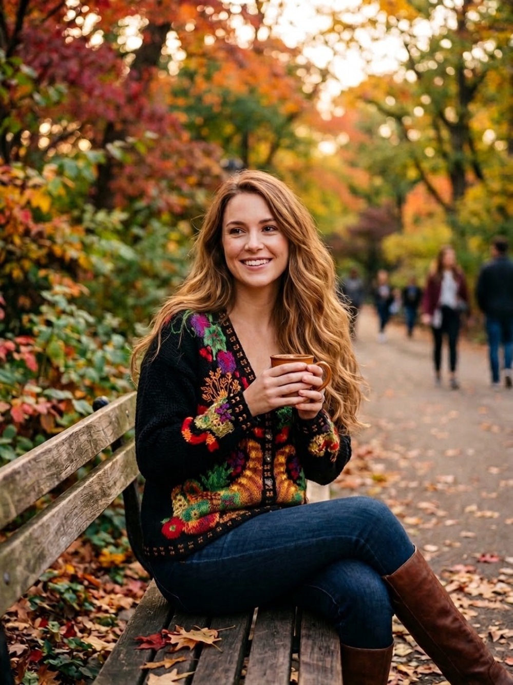 Vintage Hand Knit Fall/Thanksgiving cardigan